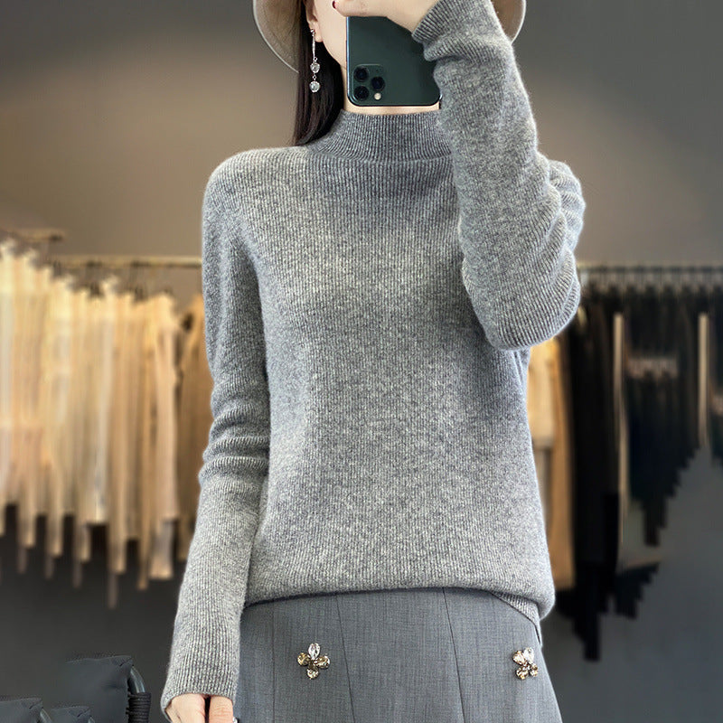 Damen Premium-Feinstrick-Mockneckpullover mit extra langen Ärmelabschlüssen und feiner Rippenstruktur Echoarchiv