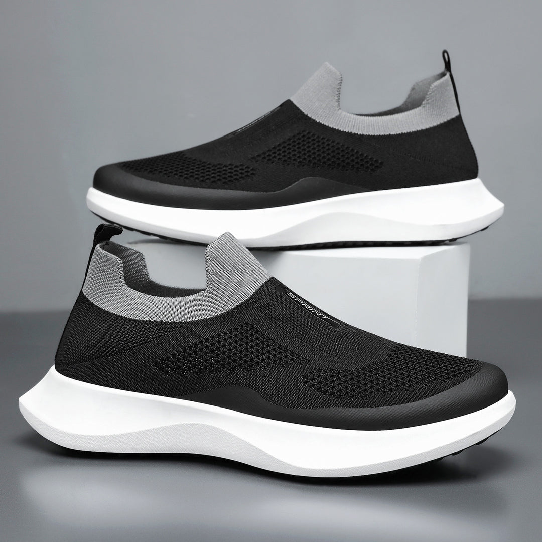 Damen nan leichter Strick-Slip-On Sneaker mit sockenähnlichem Schaft, elastischem Einstieg und ergonomischer Memory-Plateausohle Echo Archiv