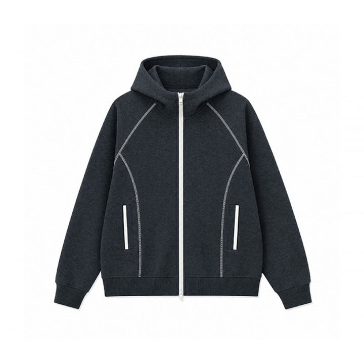 Herren Sportliche Kapuzen-Sweatjacke mit Kontrast-Reißverschluss und ergonomischen Nähten Echo Archiv