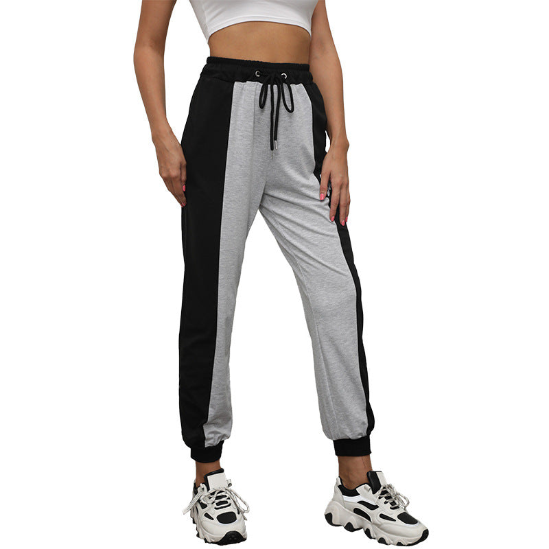 Damen Sportive Jogginghose mit Colorblock, Tunnelzug und elastischen Bündchen Echoarchiv