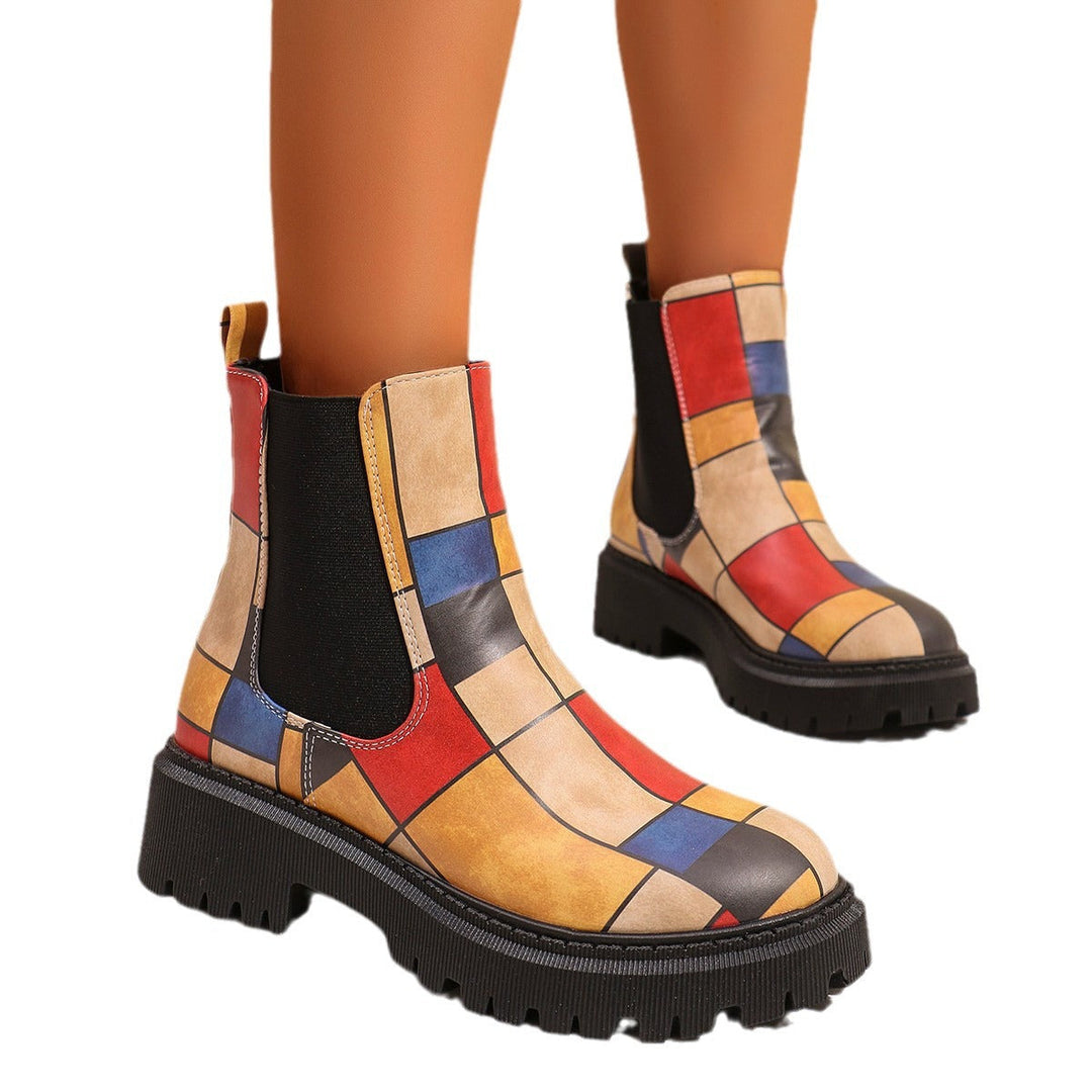 Damen ChelsEchoarchiv Boots mit trendigem Muster und rutschfester Sohle Echoarchiv