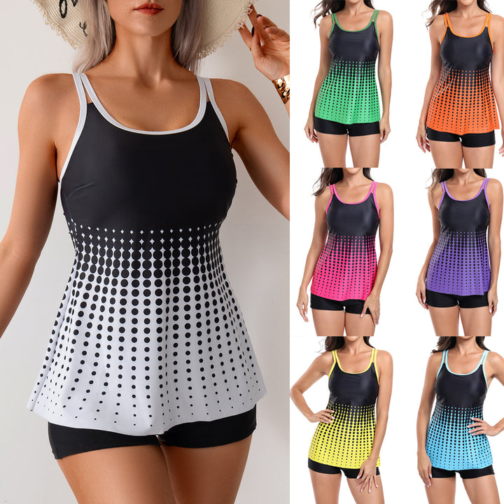 Damen Tankini-Set mit sportlichem Schnitt und elegantem Punktenmuster Echo Archiv