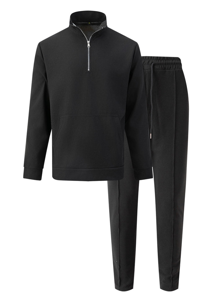 Herren Sportlicher Pullover mit Reißverschluss und bequemen Jogginghosen Echoarchiv