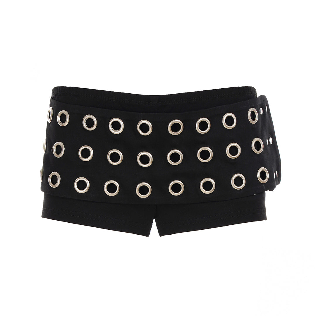Damen kurze Shorts mit dekorativem Ösen-Design Echo Archiv
