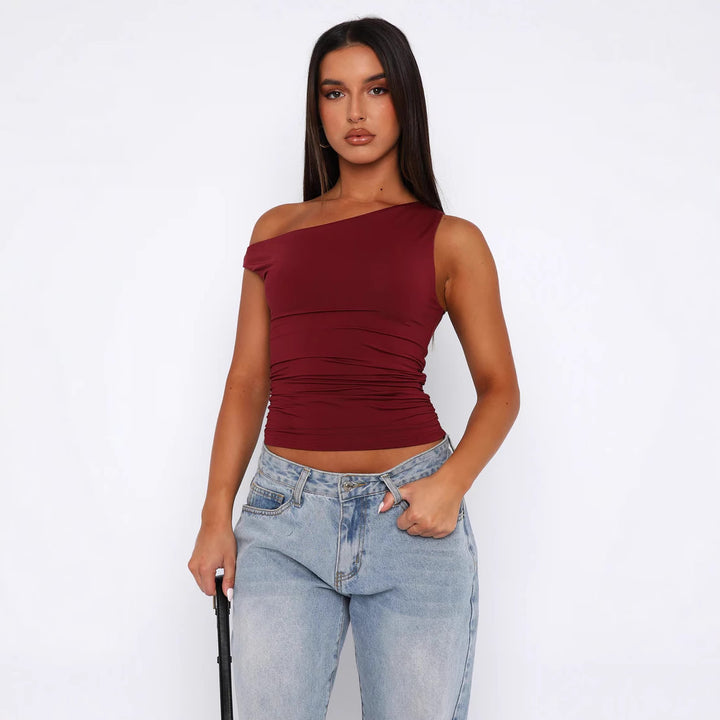 Damen Crop-Top mit floralem Design und schulterfreiem Schnitt Echo Archiv