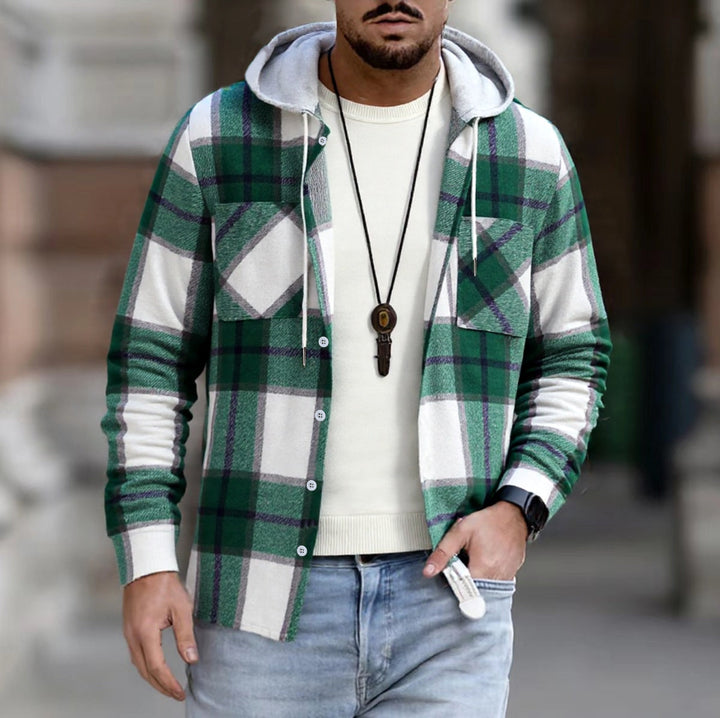 Herren Freizeitjacke mit Kapuze und Karomuster Echoarchiv