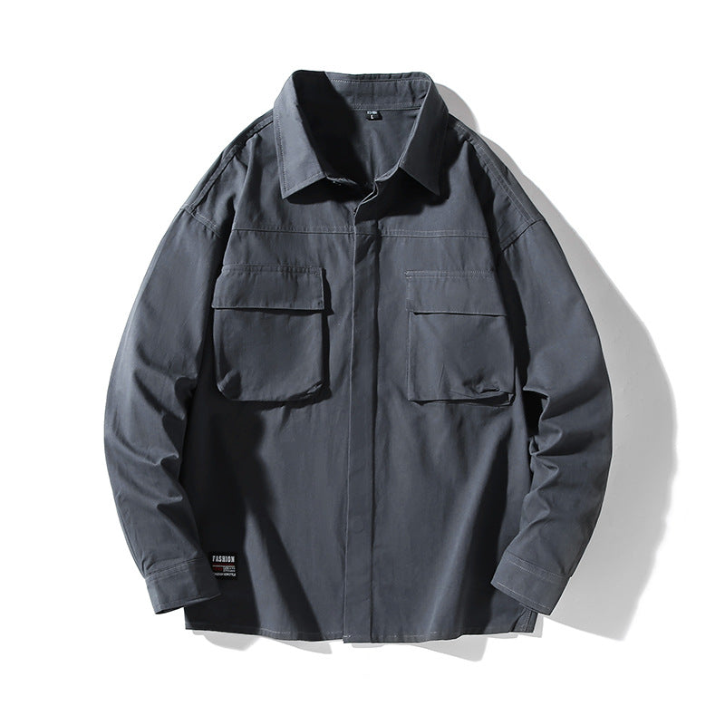 Herren lässige Utility-Hemdjacke mit großen Pattentaschen Echoarchiv