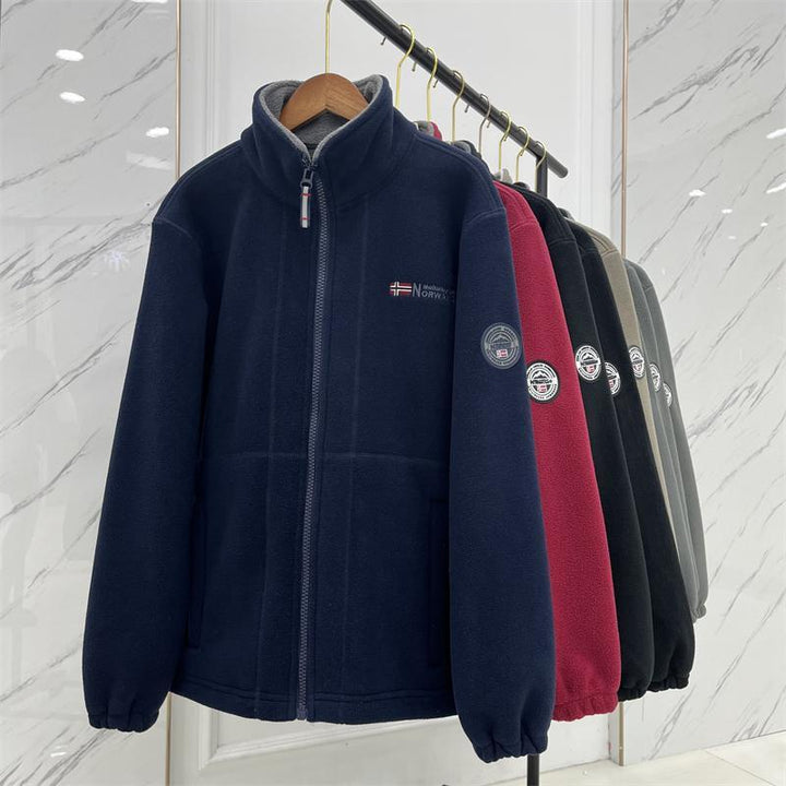 Herren Wärmende Fleecejacke mit Stehkragen, Reißverschluss und elastischen Bündchen Echo Archiv
