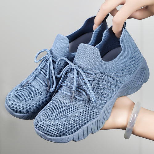 Damen nan nahtloser Strick-Sneaker mit elastischem Einstieg, gepolsterter EVA-Keilsohle und Zuglasche Echo Archiv