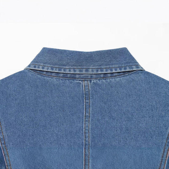 Damen Denim-Hemdblusenkleid mit Taillengürtel und ausgestellter A-Linie Echoarchiv