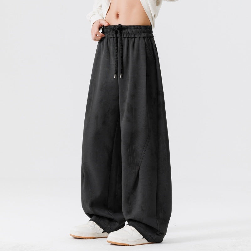 Herren Extraweite Relax-Freizeithose aus French-Terry mit Tunnelzug, Bügelfalten & Oversize-Bein Echoarchiv