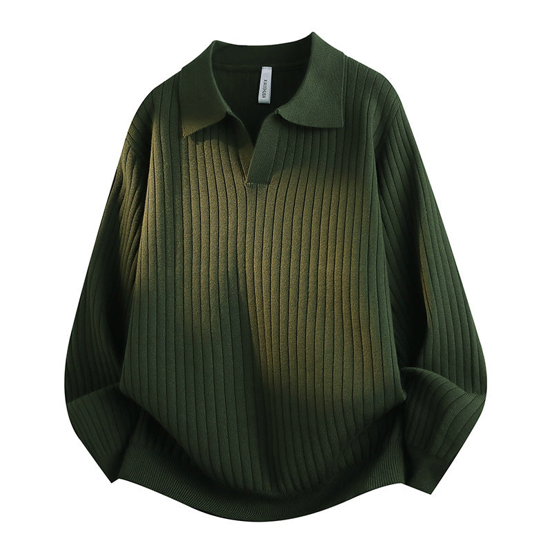 Damen Eleganter Grobstrickpullover mit Kragen – Mavelle