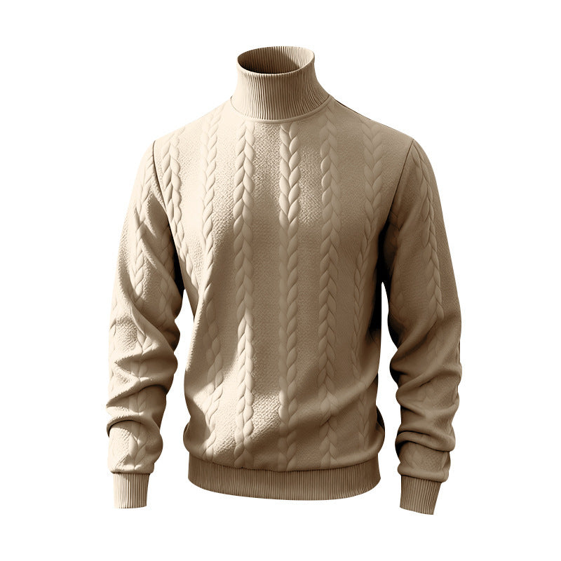 Herren Strickpullover mit Stehkragen und Zopfmuster Echoarchiv