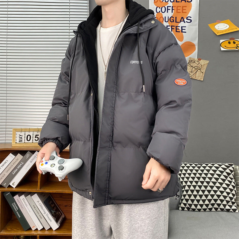 Herren gesteppte Winterjacke mit abnehmbarer Kapuze und weichem Innenfutter Echoarchiv