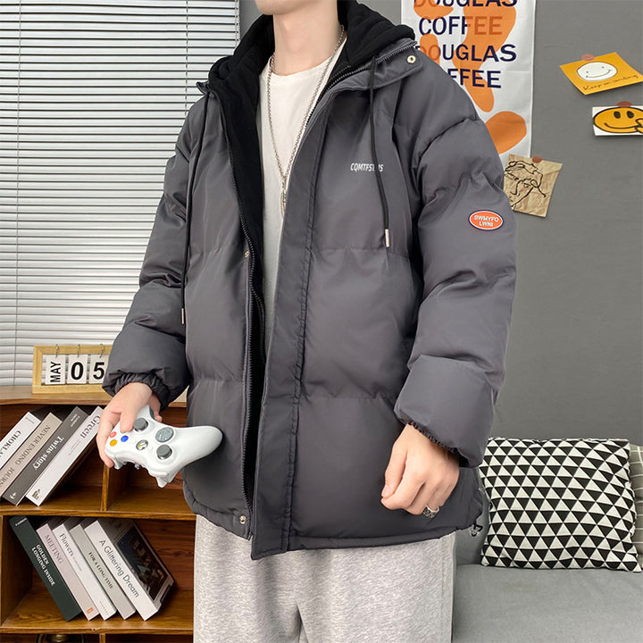 Herren gesteppte Winterjacke mit abnehmbarer Kapuze und weichem Innenfutter Echoarchiv