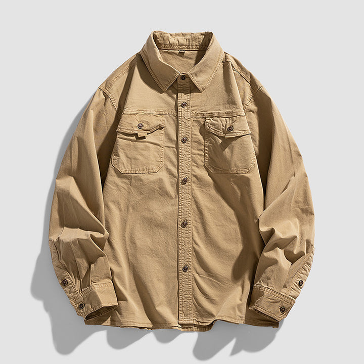Herren Overshirt aus robustem Baumwoll‑Twill mit Pattentaschen und relaxed Fit Echo Archiv