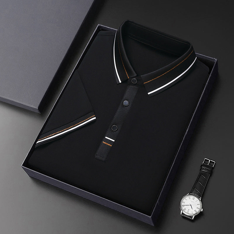 Herren modernes Polohemd mit strukturiertem Material und eleganten Akzenten Echoarchiv