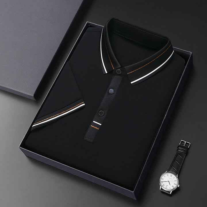Herren modernes Polohemd mit strukturiertem Material und eleganten Akzenten Echoarchiv