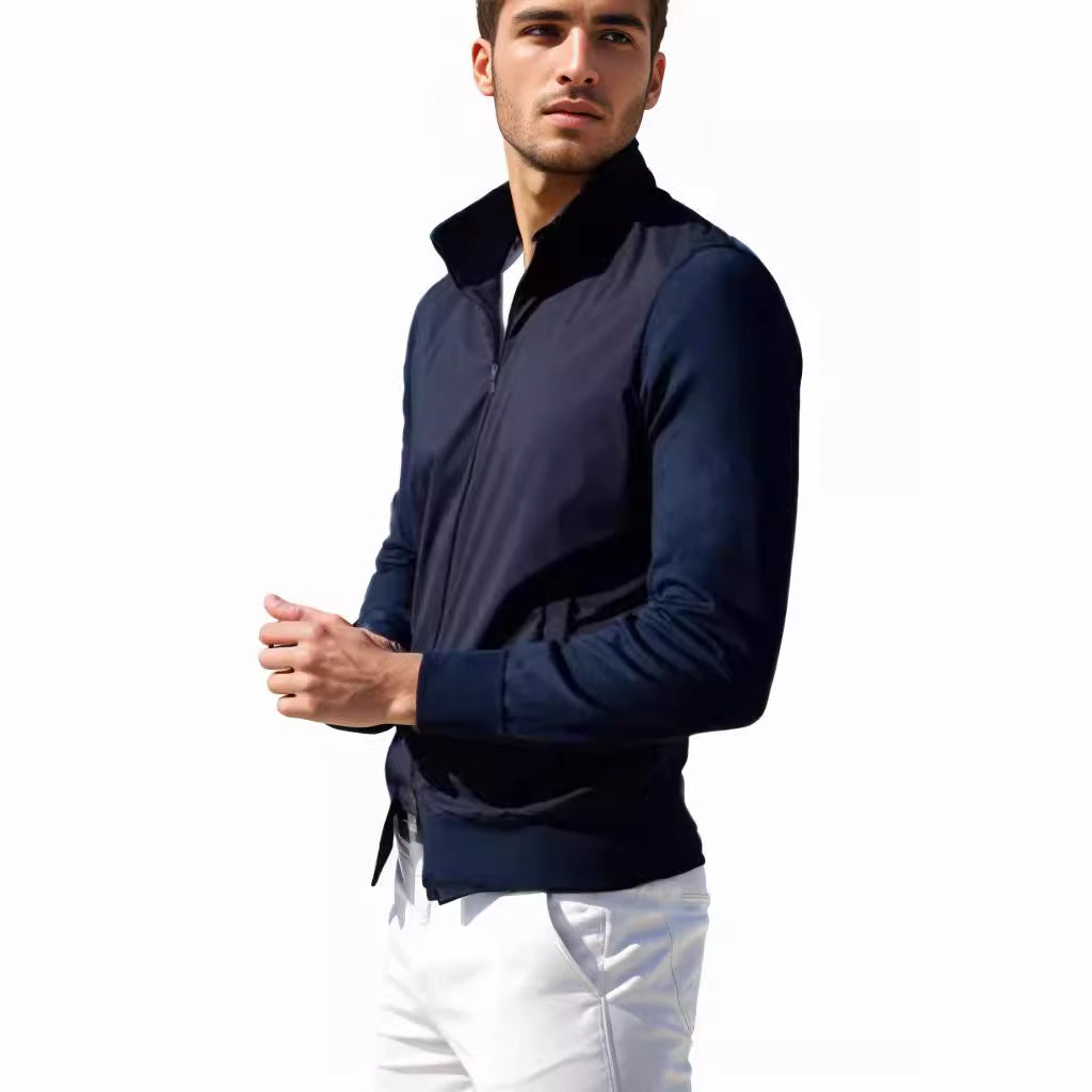 Herren stylische Freizeitjacke mit hohem Kragen und praktischen Taschen Echoarchiv