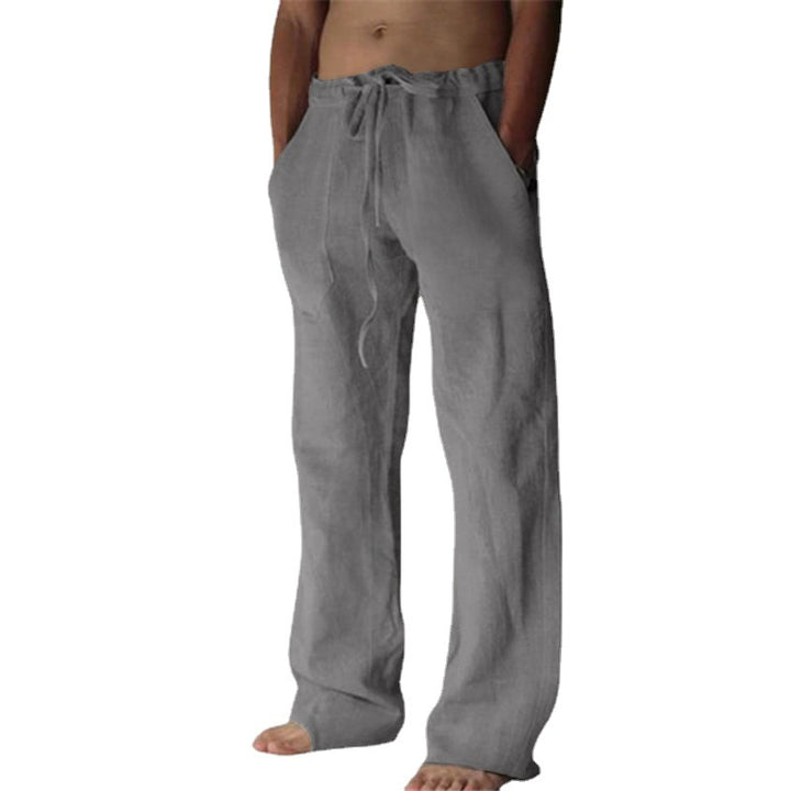 Herren nan lockere Leinenhose mit weitem Bein und Kordelzugbund Echo Archiv