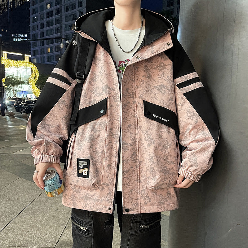 Herren urbaner Windbreaker mit funktionalen Taschen Echoarchiv