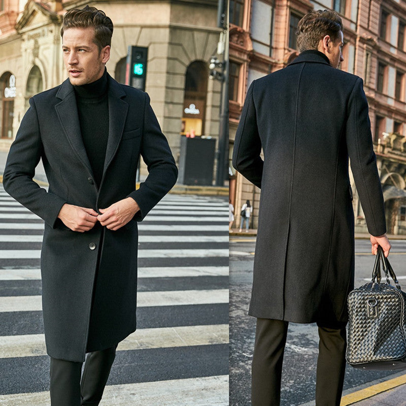 Herren eleganter Übermantel mit schmalem Schnitt und modernen Details Echoarchiv
