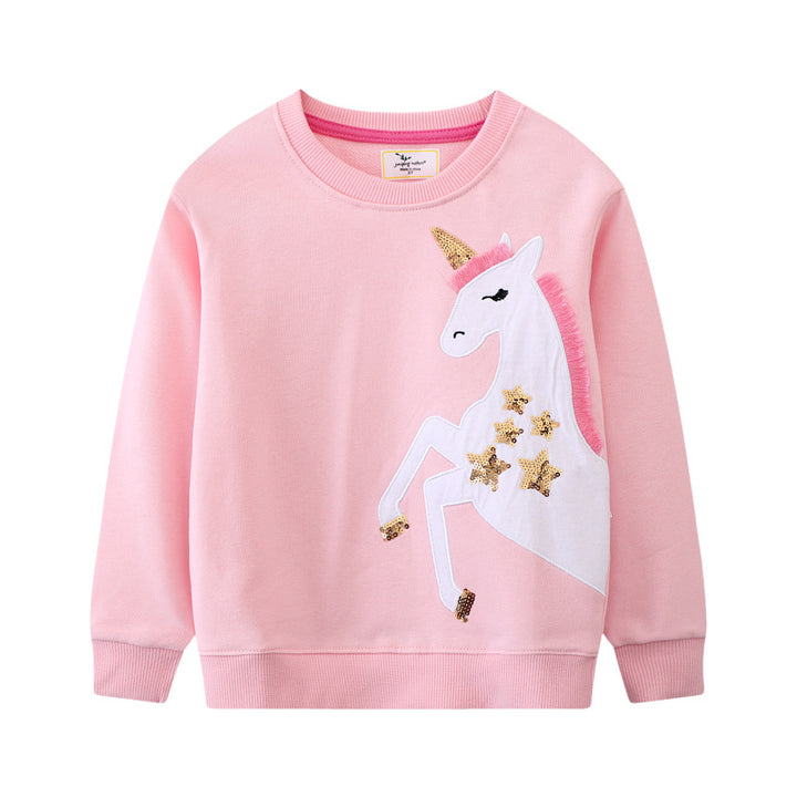 Mädchen Sweatshirt mit glitzerndem Einhornmotiv Echo Archiv
