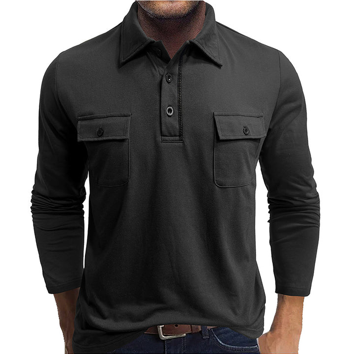 Herren Poloshirt mit modischen Taschen Echoarchiv