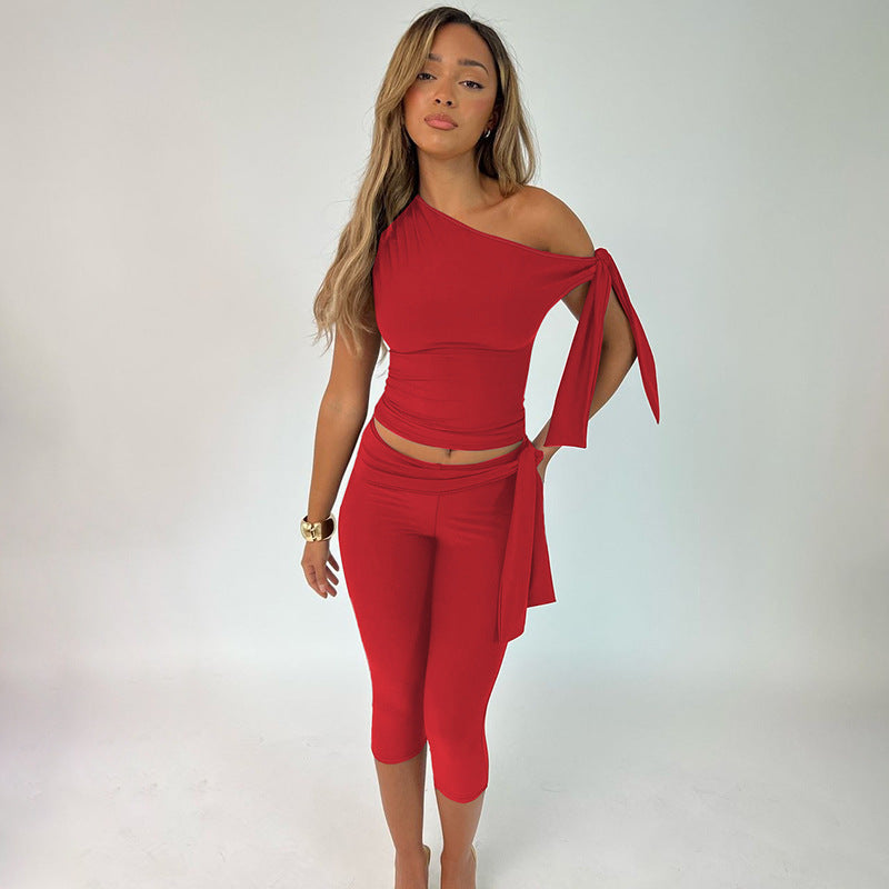 Damen Einseitiger Jumpsuit mit exklusiven Drapierungen Echo Archiv