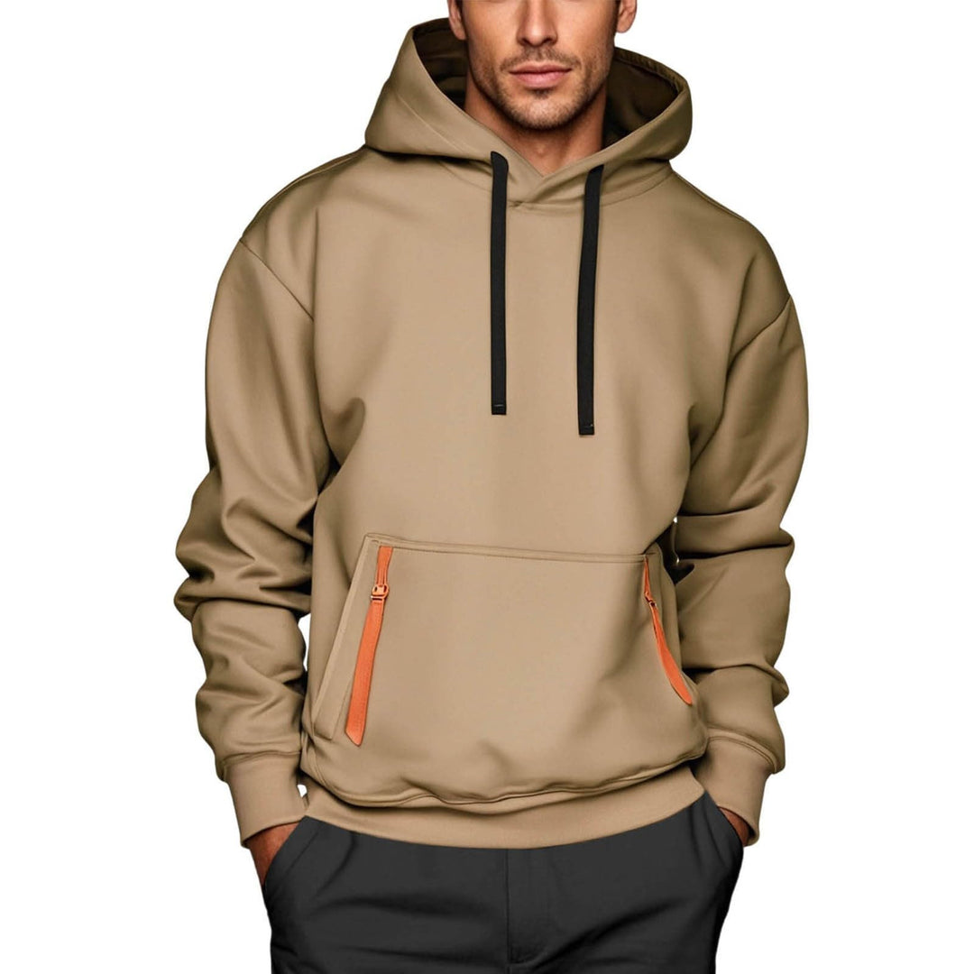 Herren sportlicher Kapuzenpullover mit stylischen Reißverschlusstaschen Echoarchiv