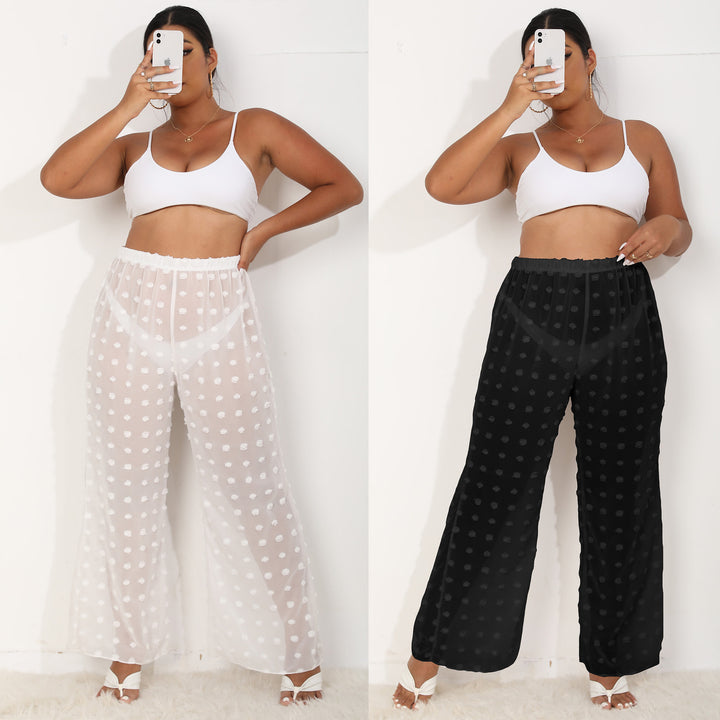 Damen luftige Strandhose mit voluminösen Pompom-Applikationen Echo Archiv