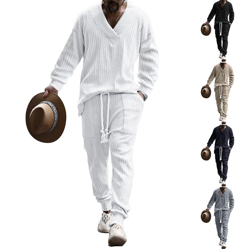Herren Strick Pullover und Jogginghose Set Echoarchiv