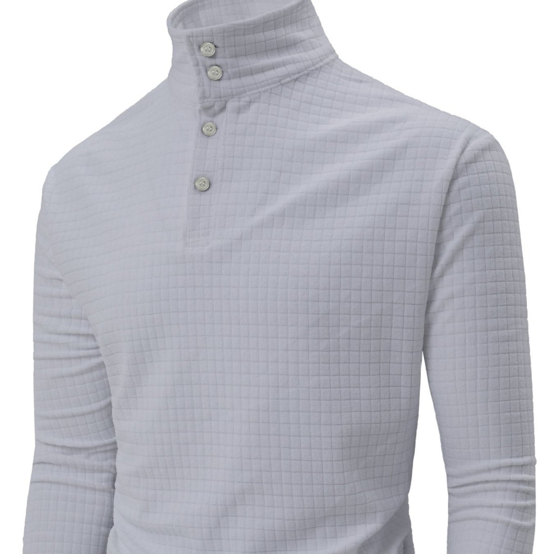 Herren Langarm Poloshirt mit strukturierter Oberfläche Echoarchiv