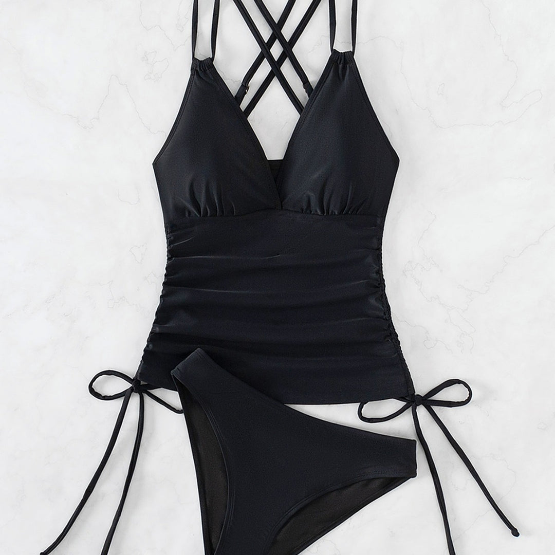 Damen Sportlicher Tankini mit Raffungen und verstellbaren Trägern Echo Archiv
