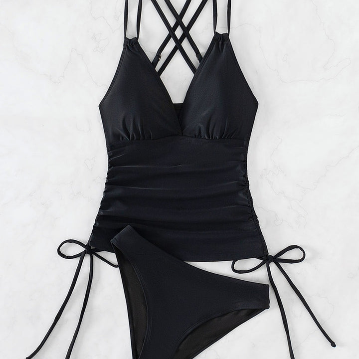 Damen Sportlicher Tankini mit Raffungen und verstellbaren Trägern Echo Archiv