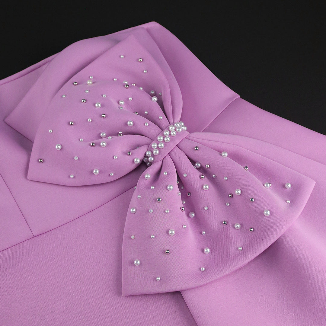 Damen Strapless Cocktailkleid mit hochwertigem Rüschendetail und funkelnden Perlen Echo Archiv