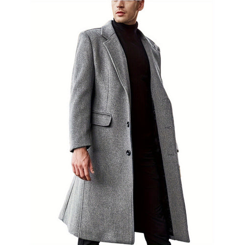 Herren eleganter Langmantel mit strukturiertem Design Echoarchiv