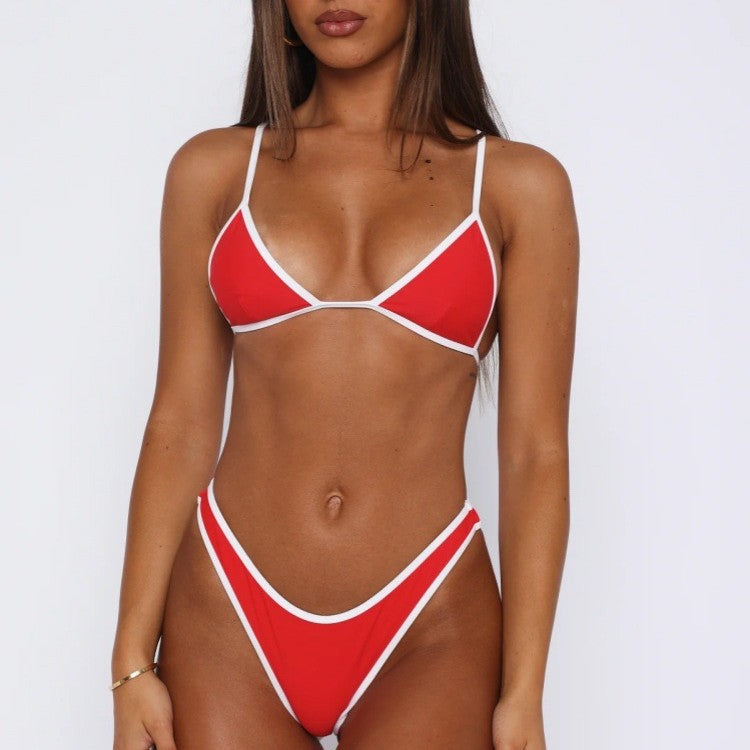 Damen Triangel-Bikini mit modischen Kontrastnähten Echo Archiv