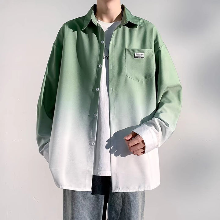 Herren Hemdjacke mit modernem Farbverlauf und praktischer Brusttasche Echoarchiv
