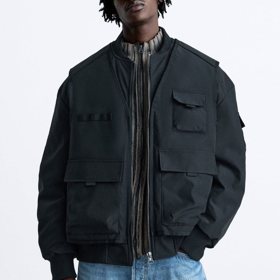 Herren Utility-Blouson mit Mehrfach-Taschen und Stehkragen Echo Archiv