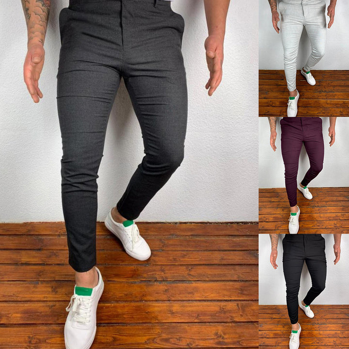 Herren Slim-Fit Anzughose im modernen Design mit elastischem Bund und seitlichen Taschen Echoarchiv