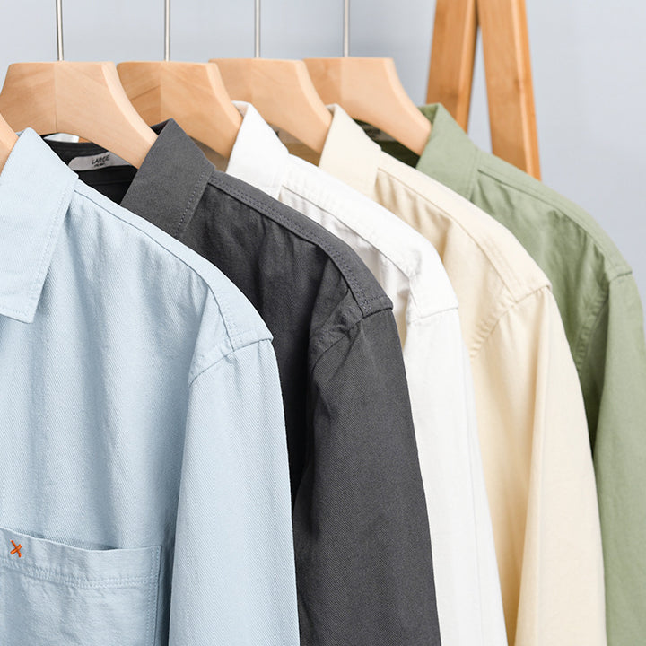 Herren Leichtes Baumwoll-Overshirt im Relaxed-Fit mit Brusttasche Echoarchiv