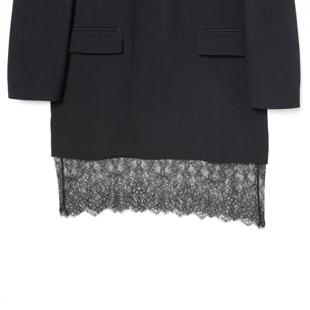 Damen nan taillierter Longblazer mit spitzensaum und Pattentaschen Echo Archiv