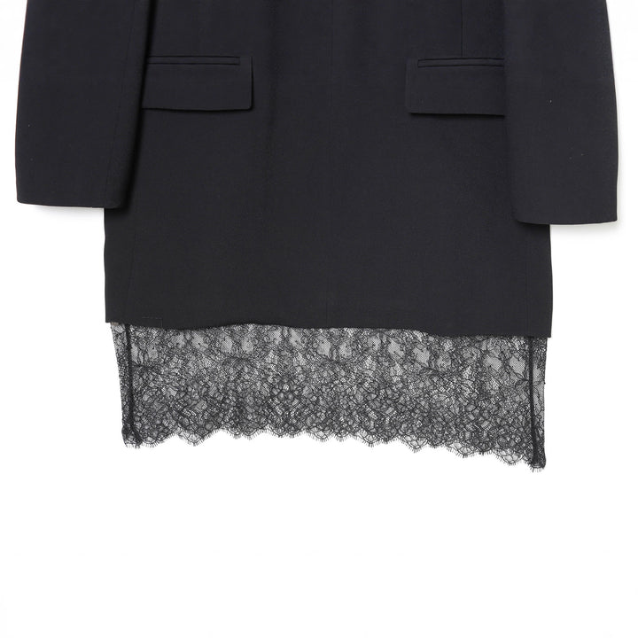 Damen nan taillierter Longblazer mit spitzensaum und Pattentaschen Echo Archiv