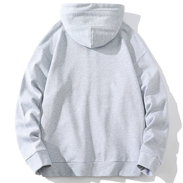 Unisex Oversize Kapuzen-Zipjacke aus weichem Fleece mit durchgehendem Reißverschluss und Eingrifftaschen Echoarchiv