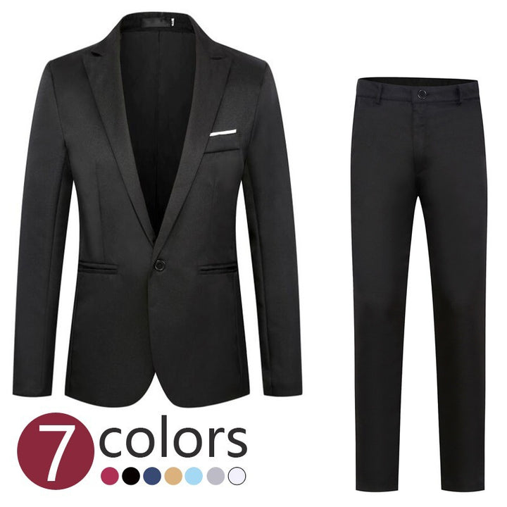 Herren nan tailliertes Anzugset aus feinem Satin mit schlanker Silhouette und Ein-Knopf-Sakko Echo Archiv