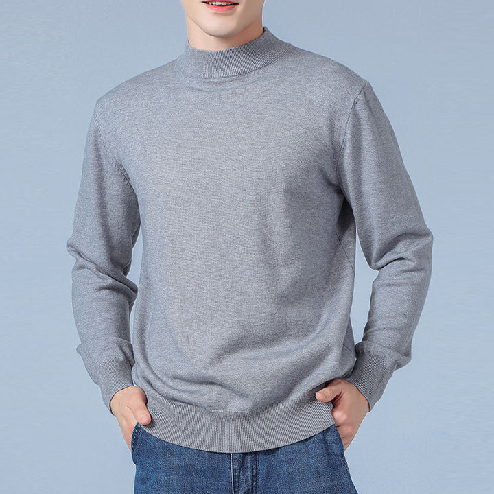 Herren Feiner Mockneck-Pullover aus hochwertigem Feinstrick mit gerippten Abschlüssen Echoarchiv