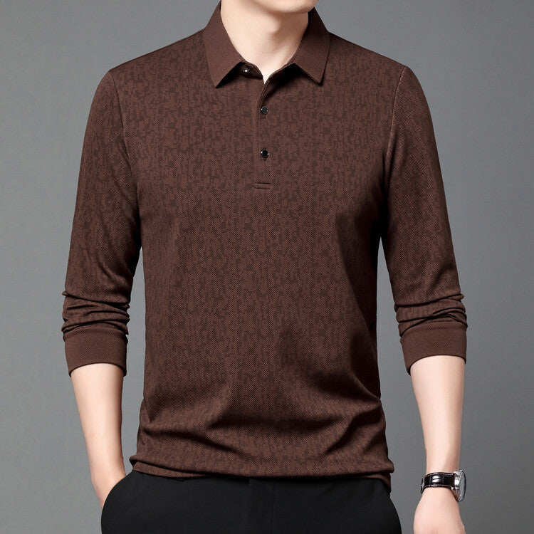 Herren elegantes Poloshirt mit strukturiertem Design Echoarchiv