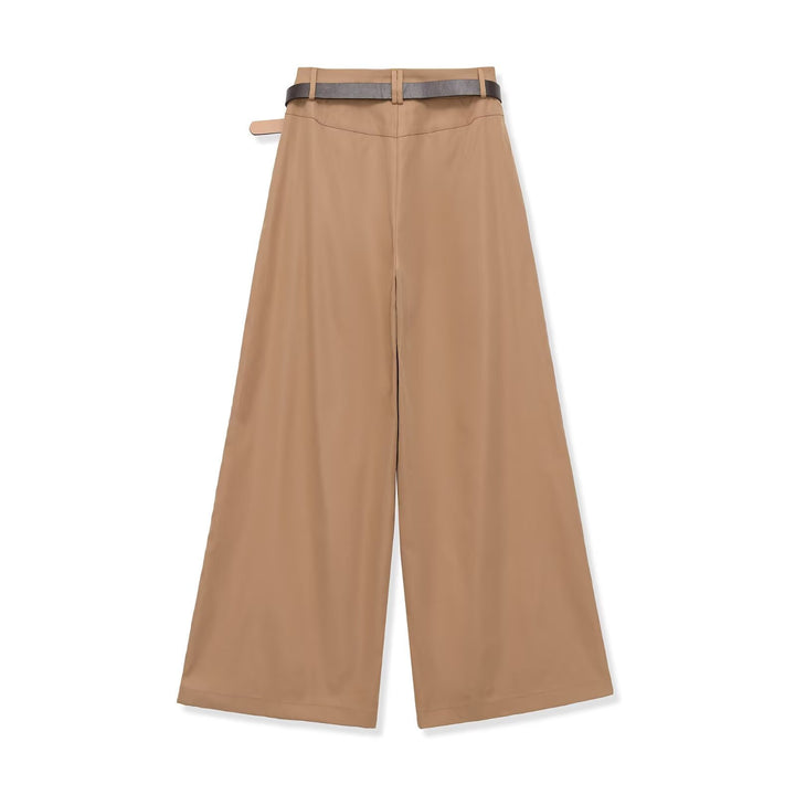 Damen Hochtaillierte Palazzo-Hose mit Bundfalten und Taillengürtel Echo Archiv