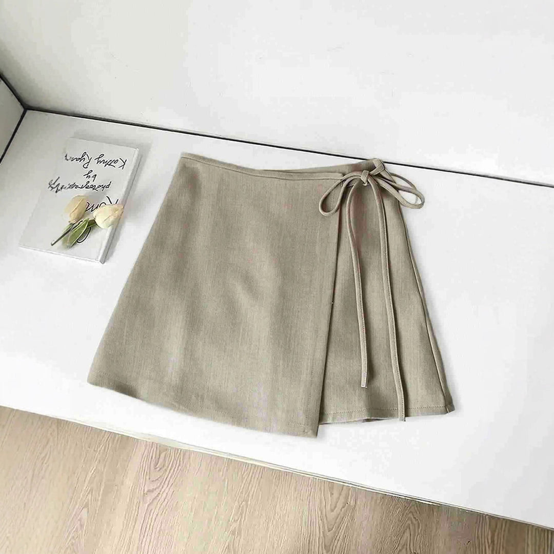 Damen Wickelrock aus hochwertigem Leinenstoff mit eleganter Schleifenbindung Echo Archiv